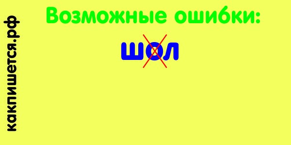 ошибки в слове шёл Изображение